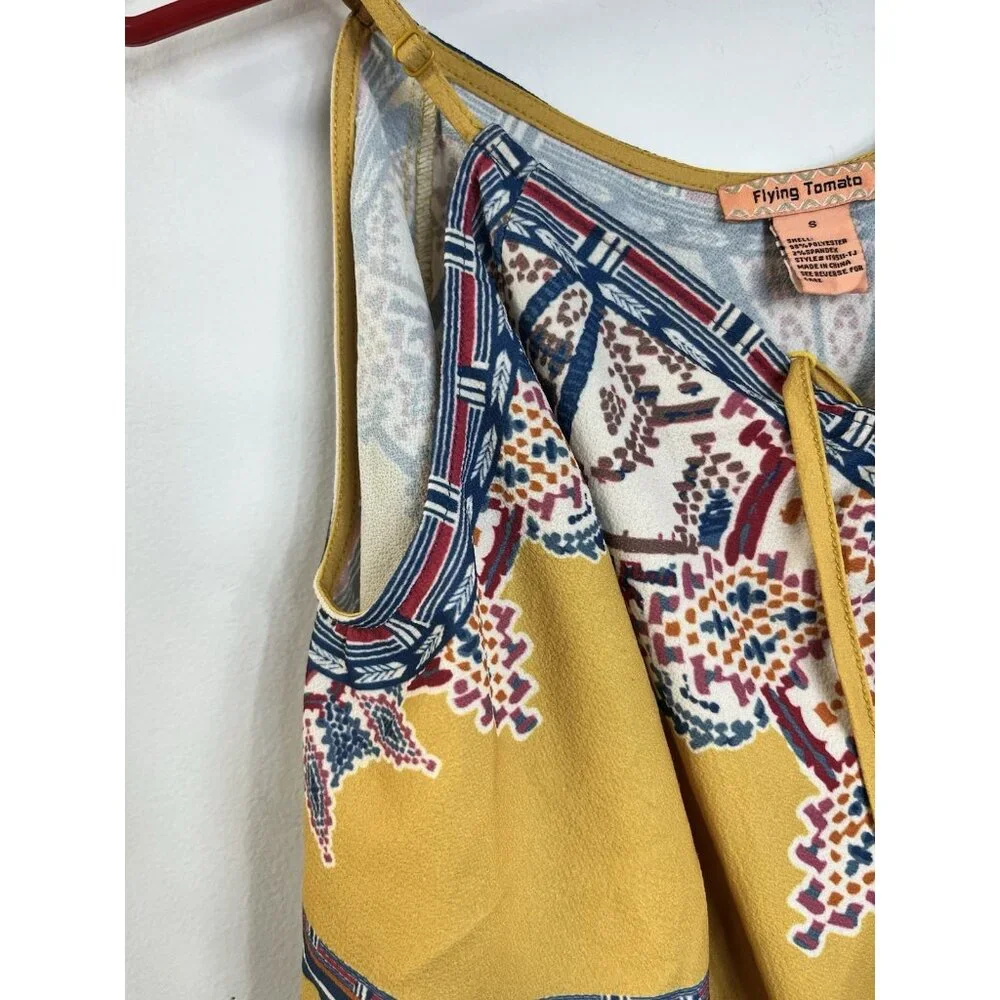 FLYING TOMATO Small Cold Shoulder Lace Up Front Colorful/Sexy/Fun S 💛 - Picture 3 of 5